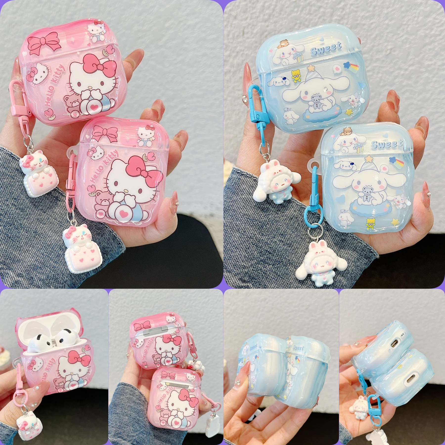 Cartoon With Cinnamon&HelloKitty Scratch-Resistant Earphone Case For Airpods 1/2/3/4/Pro 3 2 1 With Pendant Protective Cover
Cartoon With Cinnamon&HelloKitty Scratch-Resistant Earphone Case For Airpods 1/2/3/4/Pro 3 2 1 With Pendant Protective Cover