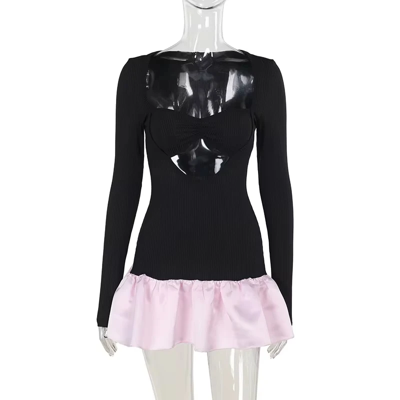 Contrasting Color V Ne Tie Corset Dr Women's Faion Sexy Sle Hollow out mid Waist Long Sve ort Skirt Dr
Contrasting Color V Ne Tie Corset Dr Women's Faion Sexy Sle Hollow out mid Waist Long Sve ort Skirt Dr