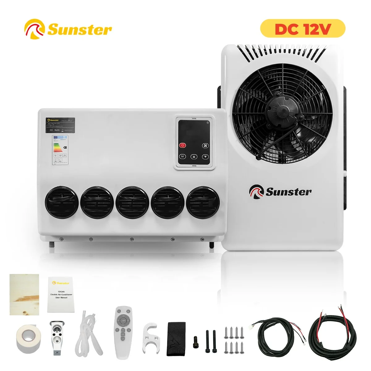 12V 10000BTU Split Electric Parking Air Conditioner Highly Efficient Cooling Energy Saving AC Unit For Bus Van Tractor Truck
12V 10000BTU Split Electric Parking Air Conditioner Highly Efficient Cooling Energy Saving AC Unit For Bus Van Tractor Truck