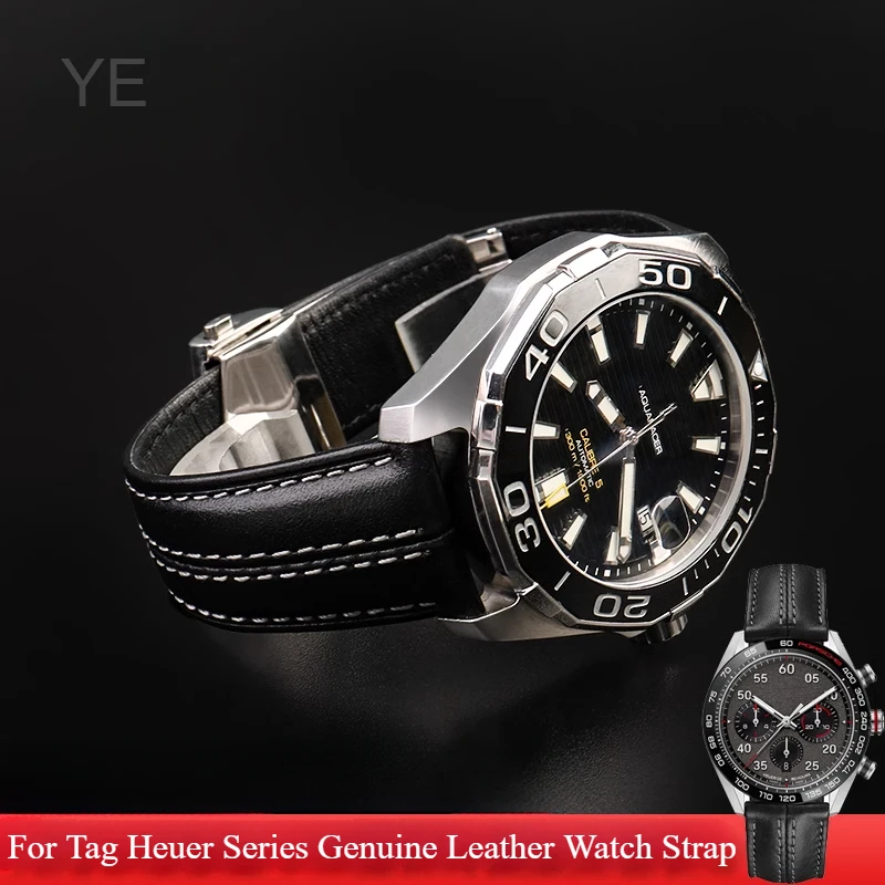 22mm Breathable Odorless Watchbands for Tag Heuer Series Waterproof Solid Stainless Steel Buckle Genuine Cowhide Watch Strap 
22mm Breathable Odorless Watchbands for Tag Heuer Series Waterproof Solid Stainless Steel Buckle Genuine Cowhide Watch Strap