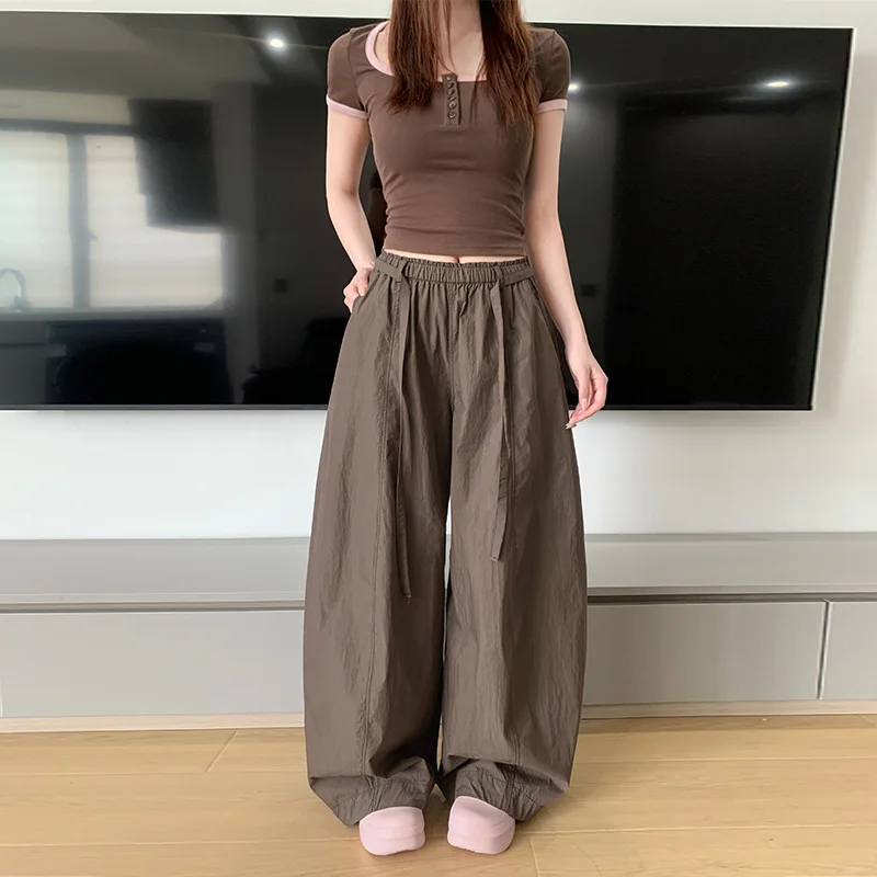 Wide-leg for Women Summer Thin Quick-drying High-waisted Loose Drape Lace-up Casual Pants
Wide-leg for Women Summer Thin Quick-drying High-waisted Loose Drape Lace-up Casual Pants