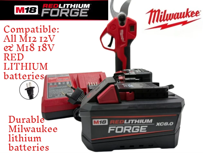 Milwaukee 8.0Ah Authentic Lithium Fits Compatible with M18 REDLITHIUM™ Batteries FHAC16 FHM-0C0 Rebar Cutter Right Angle Drill
Milwaukee 8.0Ah Authentic Lithium Fits Compatible with M18 REDLITHIUM™ Batteries FHAC16 FHM-0C0 Rebar Cutter Right Angle Drill