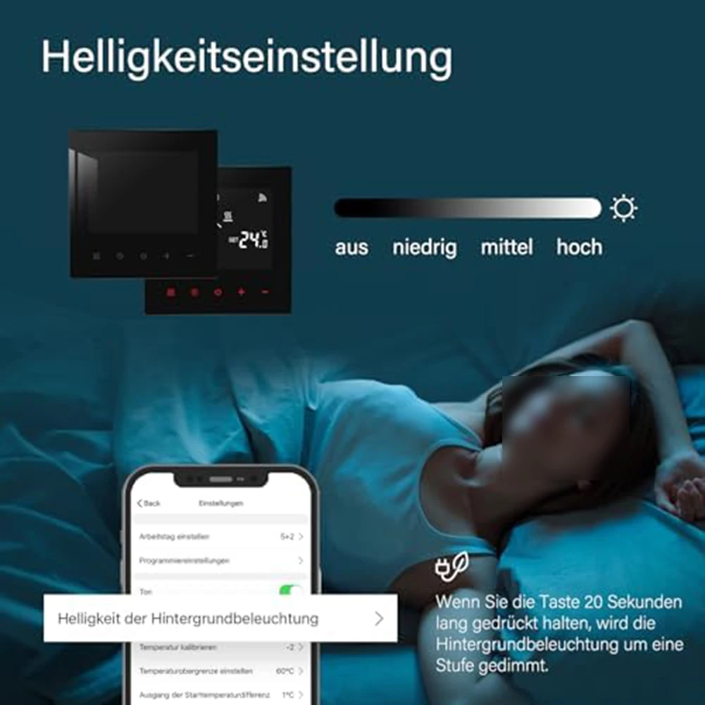 Comfortable Living Space Digital Programmable Thermostat App Controlled Thermostat 86x86x13mm AC 230V Operation
Comfortable Living Space Digital Programmable Thermostat App Controlled Thermostat 86x86x13mm AC 230V Operation