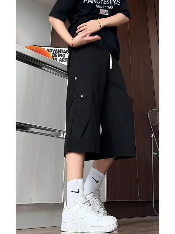 Мужские летние брюки-карго из ледяного шелка с охлаждающим эффектом, свободного прямого кроя, длиной до колена, в американском стиле, повседневные, модные
Мужские летние брюки-карго из ледяного шелка с охлаждающим эффектом, свободного прямого кроя, длиной до колена, в американском стиле, повседневные, модные