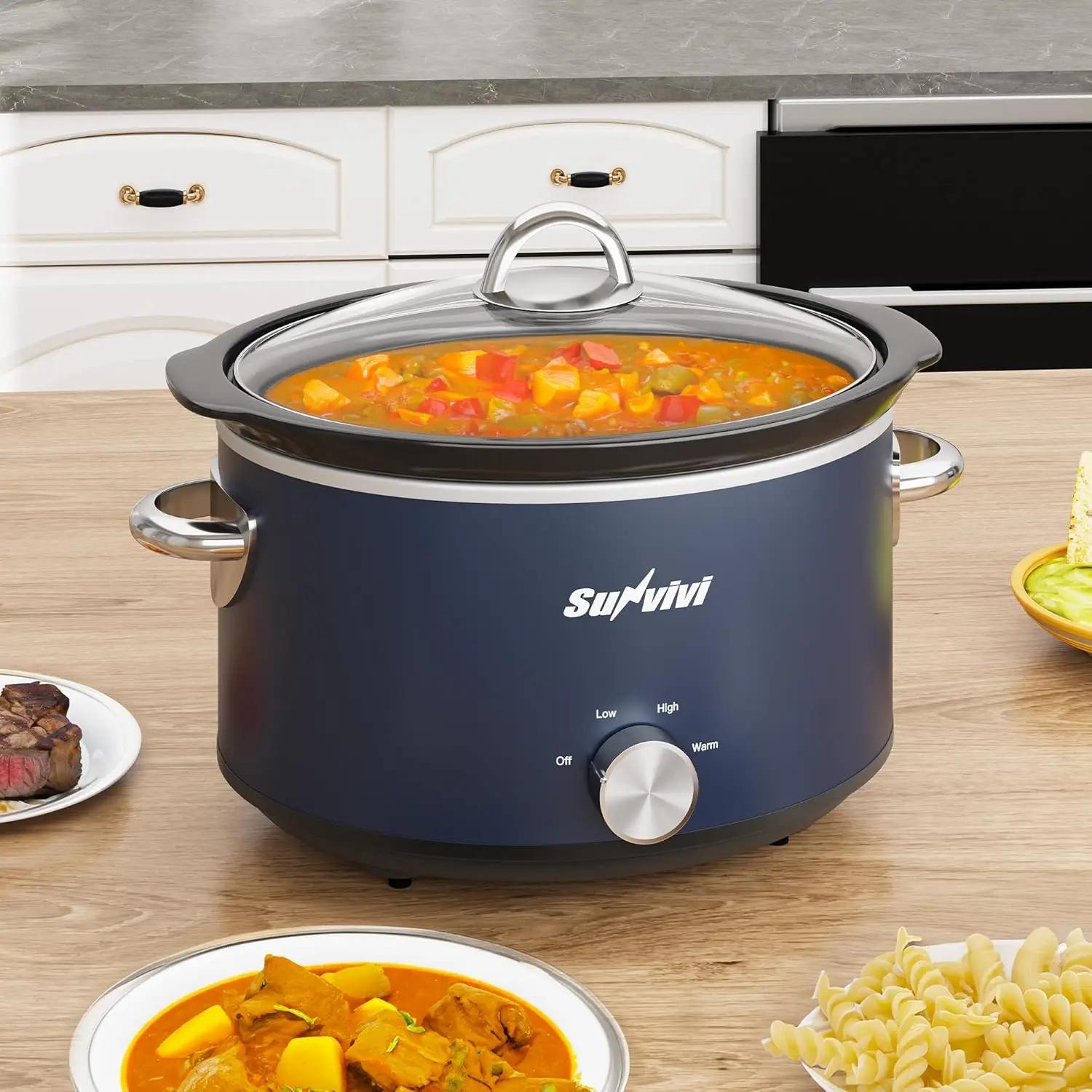 4 Quart Slow Cooker & Mini Food Warmer with 3 Heating Settings, Removable Ceramic Pot, Dishwasher Safe Glass Lid, Stainless Stee
4 Quart Slow Cooker & Mini Food Warmer with 3 Heating Settings, Removable Ceramic Pot, Dishwasher Safe Glass Lid, Stainless Stee