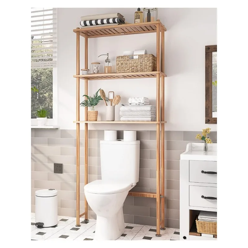 3-Tier Over Toilet Organizer Rack, Freestanding Above Toilet Shelf for Bathroom, Laundry, Space Saver, Natural Color
3-Tier Over Toilet Organizer Rack, Freestanding Above Toilet Shelf for Bathroom, Laundry, Space Saver, Natural Color