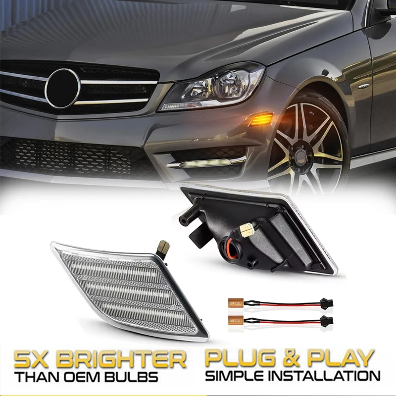 2Pcs For Mercedes Benz W204 C250 C300 C350 C63 SL65 AMG LED Side Marker Lights Turn Signal Lamps Amber Canbus Car Accessories
2Pcs For Mercedes Benz W204 C250 C300 C350 C63 SL65 AMG LED Side Marker Lights Turn Signal Lamps Amber Canbus Car Accessories
