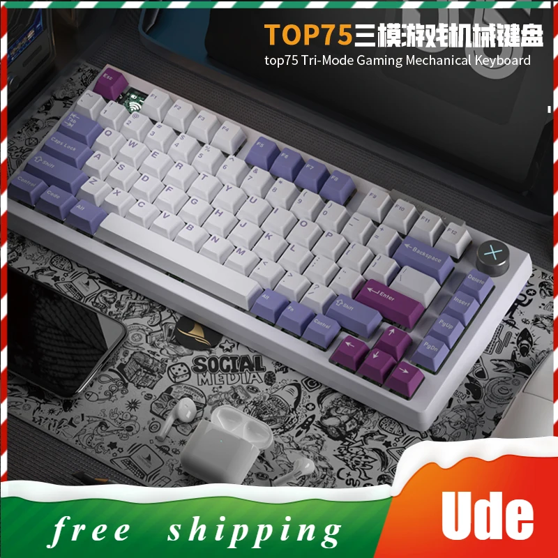 Darmoshark TOP75 Wireless Mechanical Keyboard with Knob RGB Three-mode Full Key Hot Swap Low Latency E-sports Mac Win Keyboard
Darmoshark TOP75 Wireless Mechanical Keyboard with Knob RGB Three-mode Full Key Hot Swap Low Latency E-sports Mac Win Keyboard