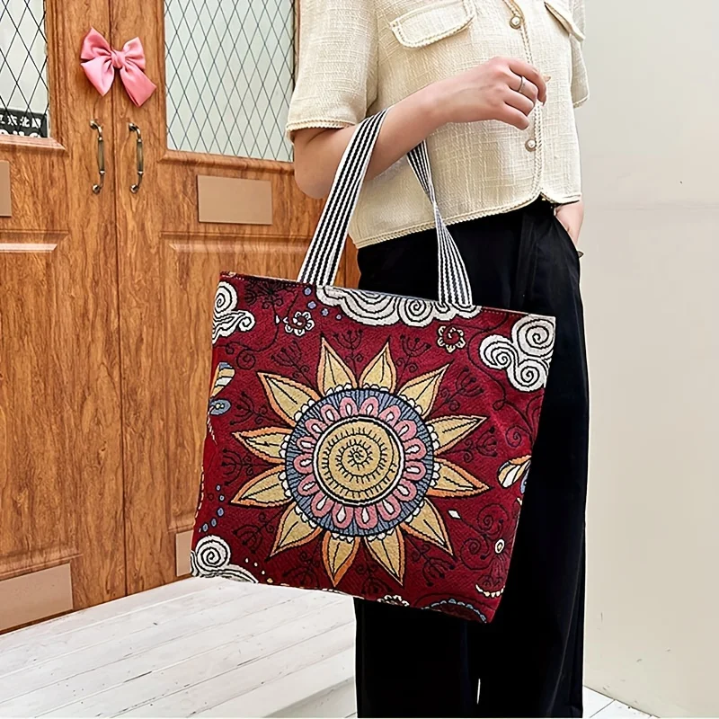Vintage Floral Canvas Tote Bag, Artsy Print Shoulder Shopper, Large Capacity, Fashionable Women's Handbag
Vintage Floral Canvas Tote Bag, Artsy Print Shoulder Shopper, Large Capacity, Fashionable Women's Handbag