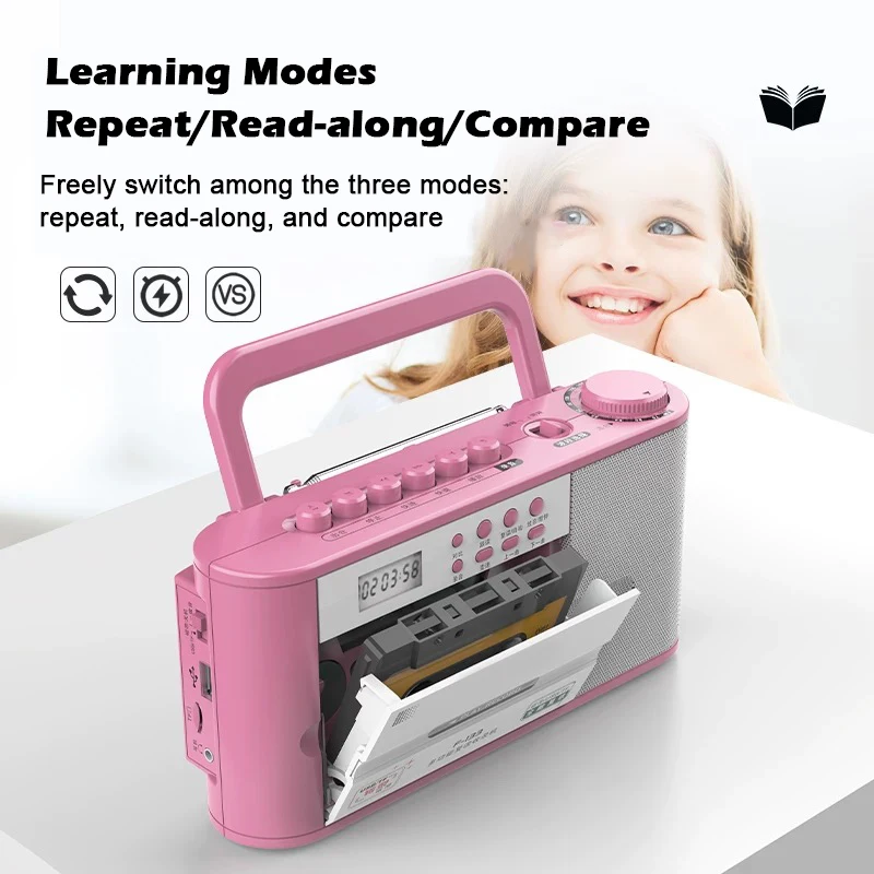 F133 Cassette Tape Player Portable AM FM Radio Cassette Tape-to-MP3 Converter Sound Recorder Built-in Speaker W/ Headphone Jack
F133 Cassette Tape Player Portable AM FM Radio Cassette Tape-to-MP3 Converter Sound Recorder Built-in Speaker W/ Headphone Jack
