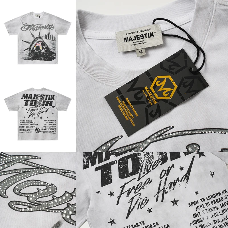 26SS High-Quality Skull Pattern Printed MAJESTIK T-Shirt Fashionable Versatile Daily Trendy Short Sleeve Tee
26SS High-Quality Skull Pattern Printed MAJESTIK T-Shirt Fashionable Versatile Daily Trendy Short Sleeve Tee