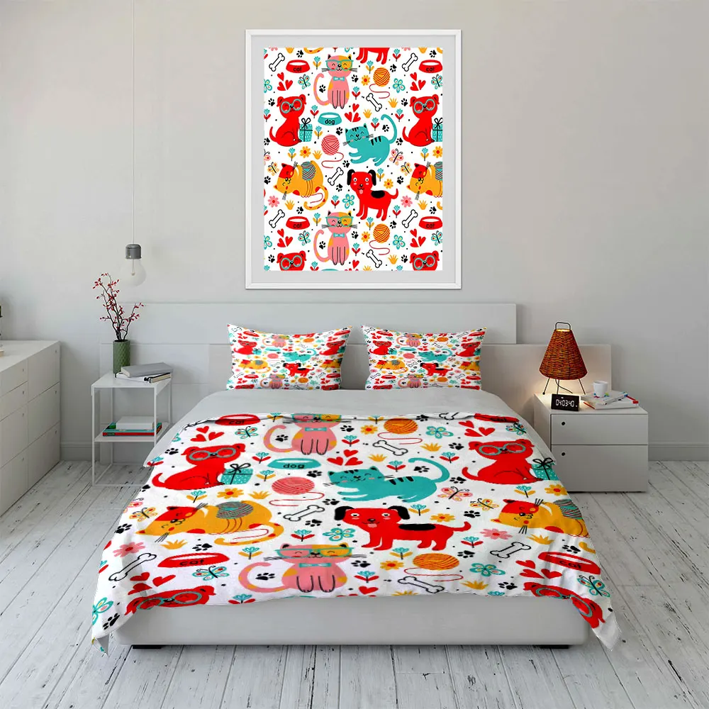 "Cartoon Pet Theme Kids Decor" Multiple sizes kid's and adults' bedroom Exquisite 3PC bedding set, gift
"Cartoon Pet Theme Kids Decor" Multiple sizes kid's and adults' bedroom Exquisite 3PC bedding set, gift
