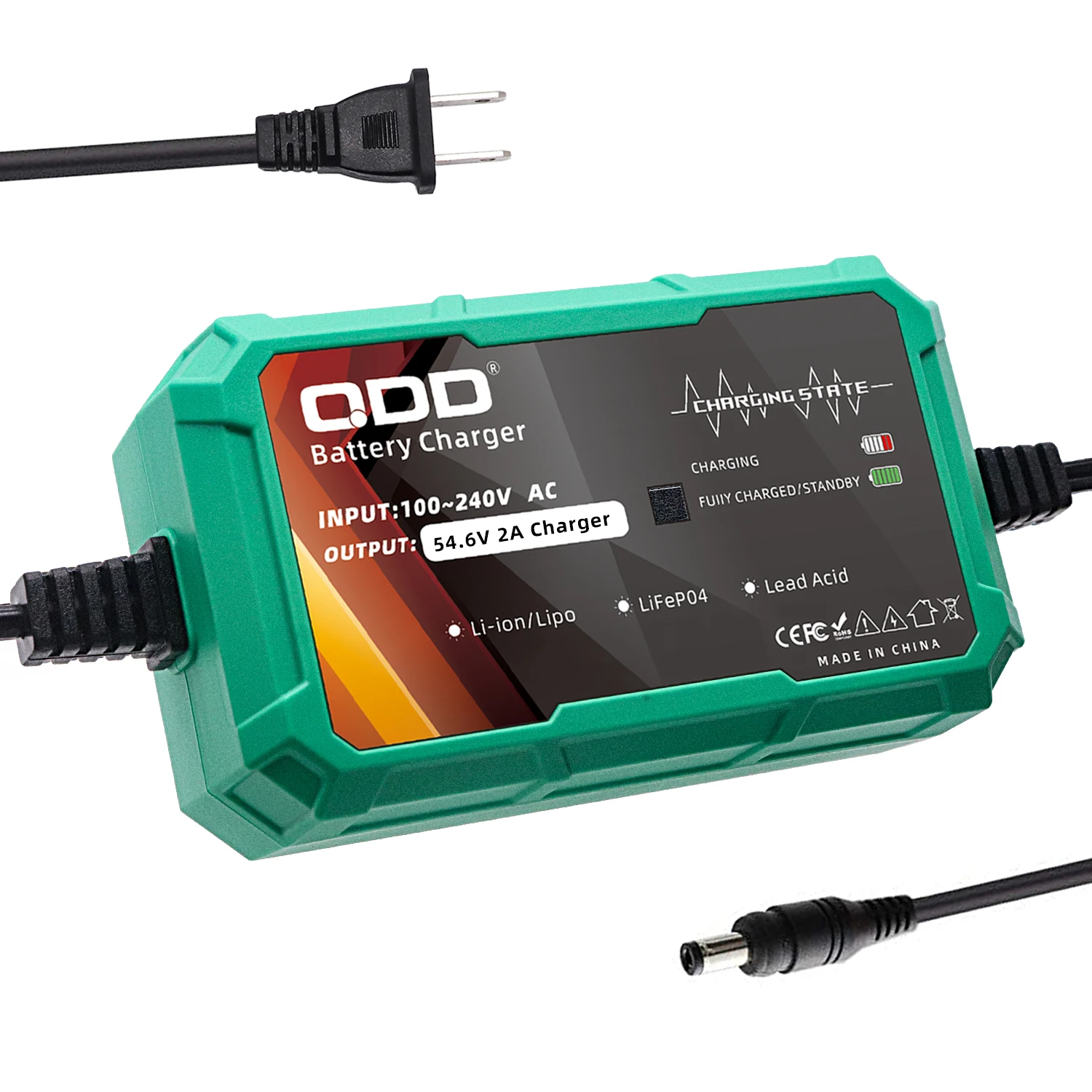 54.6V 2A Lithium Battery Charger is Suitable for 13S 48.1V Batteries Lithium-ion Battery Charger with Connectors
54.6V 2A Lithium Battery Charger is Suitable for 13S 48.1V Batteries Lithium-ion Battery Charger with Connectors