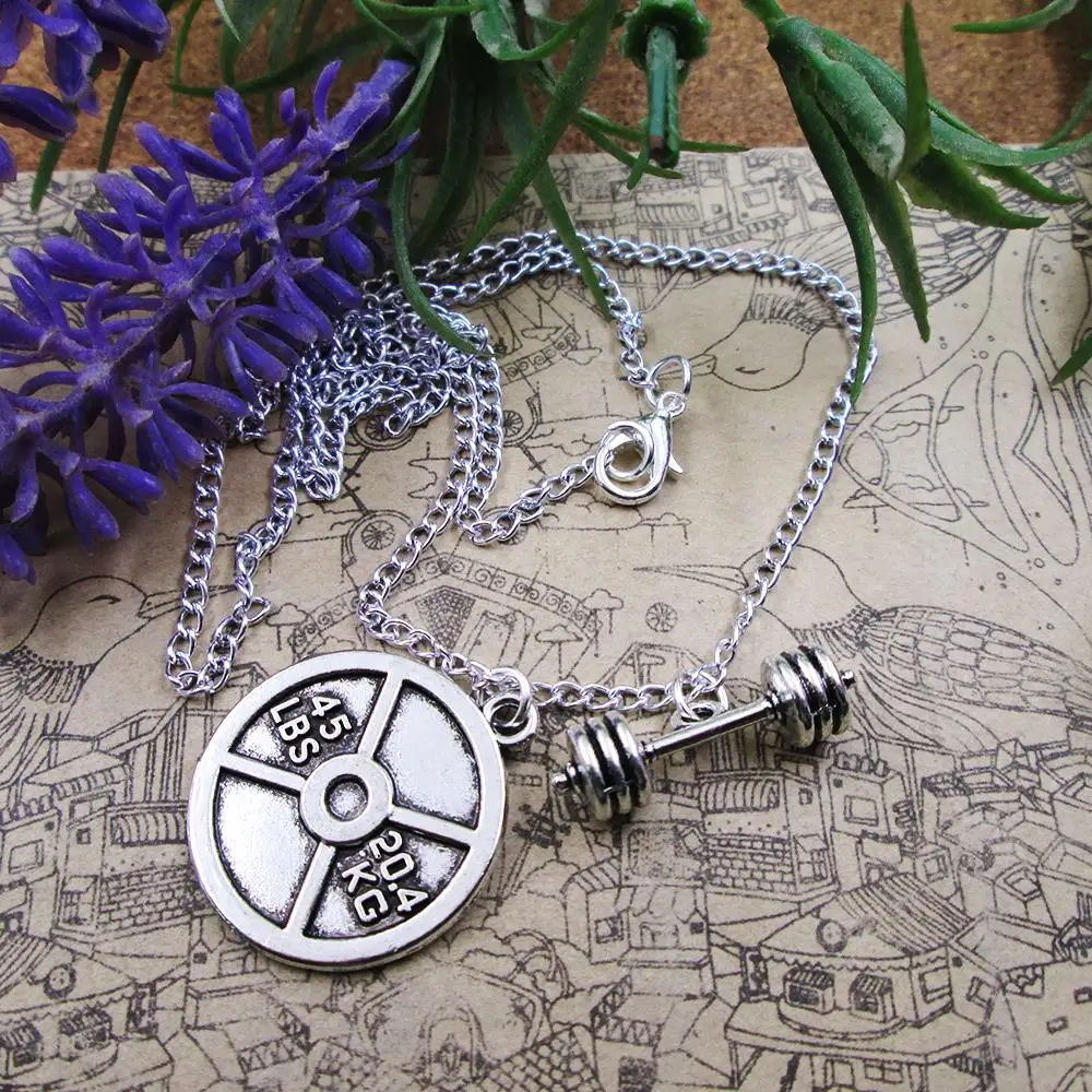 Fitness Barbell 45 LBS Weightlifting Personalized DIY Charm Necklace Unique Handmade Jewelry Gift For Her Custom Trendy Design
Fitness Barbell 45 LBS Weightlifting Personalized DIY Charm Necklace Unique Handmade Jewelry Gift For Her Custom Trendy Design