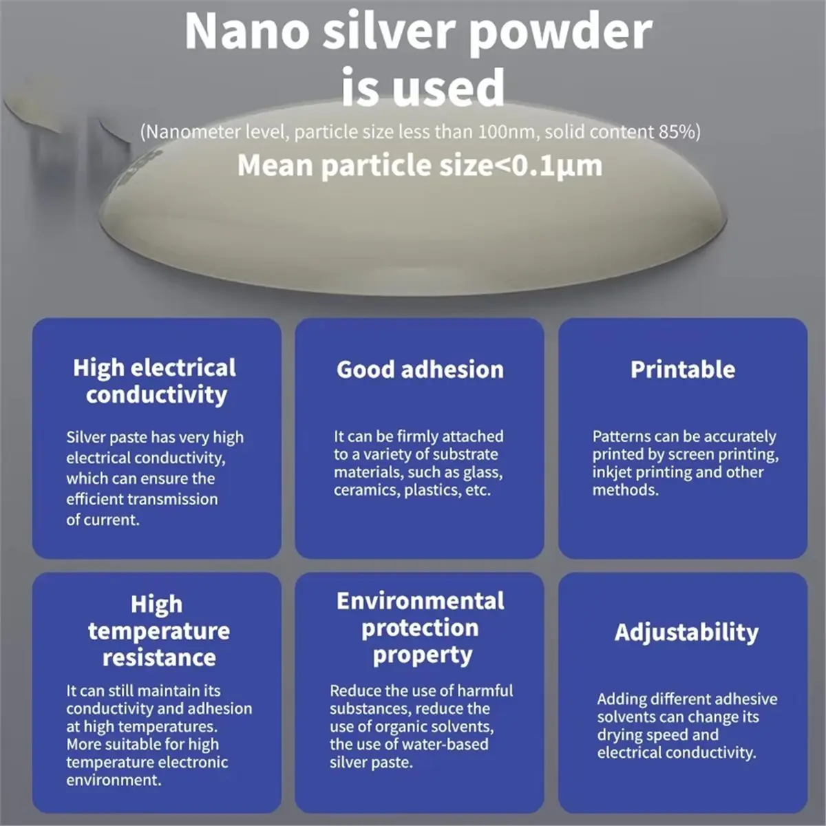 Nano Conductive Silver Paste Conductive Silver Paste plastic
Nano Conductive Silver Paste Conductive Silver Paste plastic