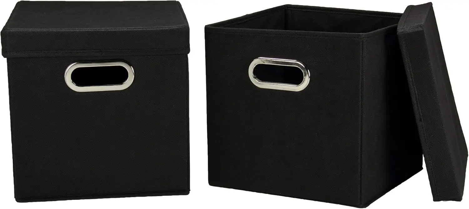 34-1 Decorative Storage Cube Set with Removable Lids | Black | 2-Pack
34-1 Decorative Storage Cube Set with Removable Lids | Black | 2-Pack