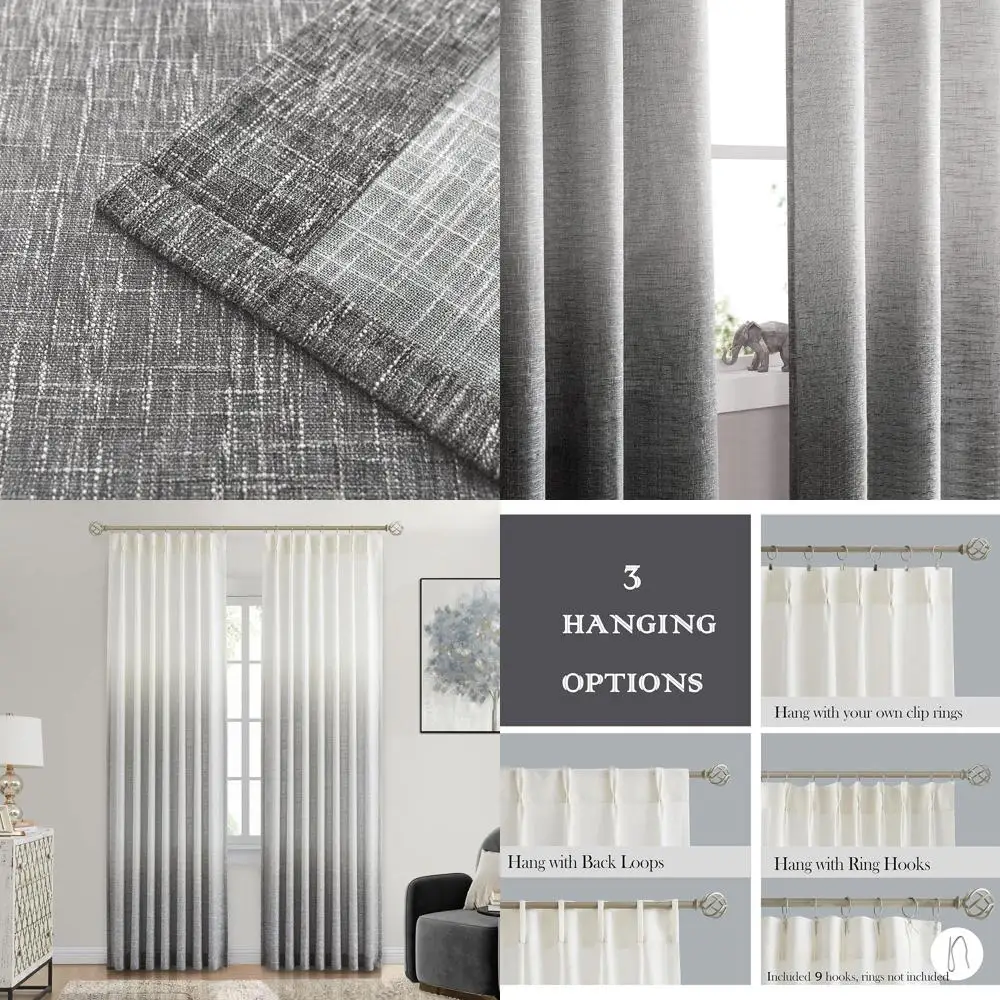 Gradient Ombre Semi-Sheer Rayon Curtains, 40x84, Cream to Gray, Set of 2 for Living Spaces
Gradient Ombre Semi-Sheer Rayon Curtains, 40x84, Cream to Gray, Set of 2 for Living Spaces
