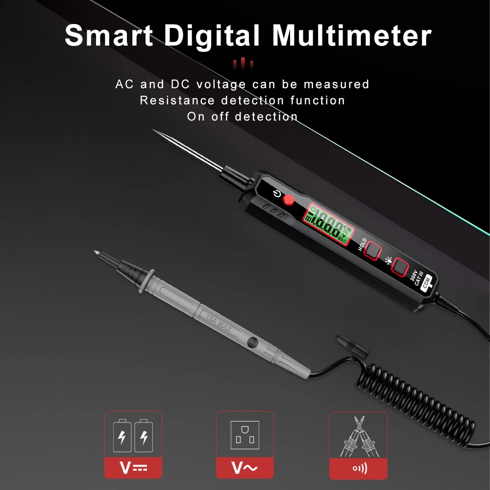 HABOTEST Digital Multimeter Smart Pen Type 12-300V AC DC Digital Voltage Detector Electrician Tools Shaped Multimeter Voltmeter
HABOTEST Digital Multimeter Smart Pen Type 12-300V AC DC Digital Voltage Detector Electrician Tools Shaped Multimeter Voltmeter