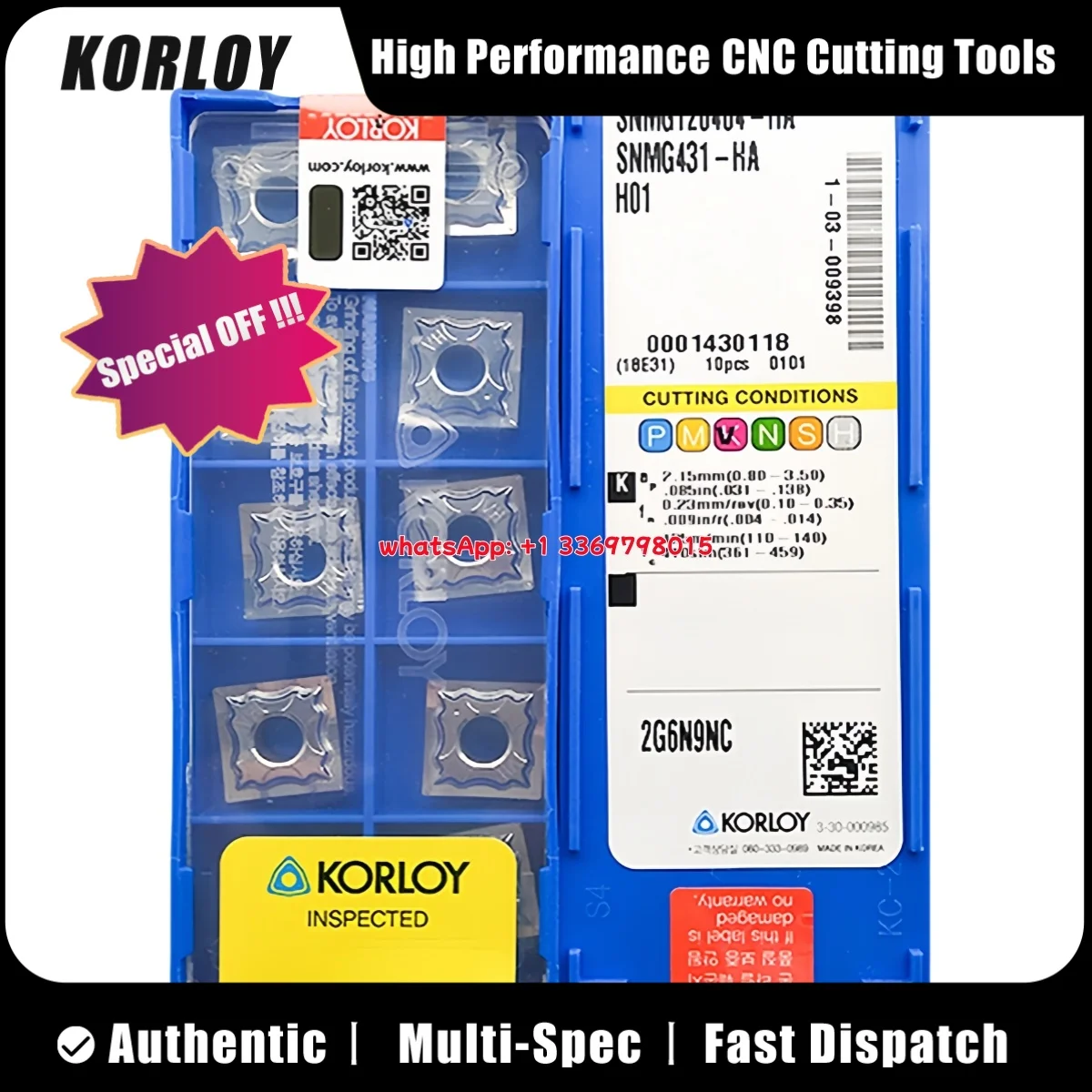 Оригинальные токарные пластины KORLOY SNMG SNMG190612 GR NC3030, твердосплавные токарные пластины среднего размера, высококачественные токарные инструменты
Оригинальные токарные пластины KORLOY SNMG SNMG190612 GR NC3030, твердосплавные токарные пластины среднего размера, высококачественные токарные инструменты