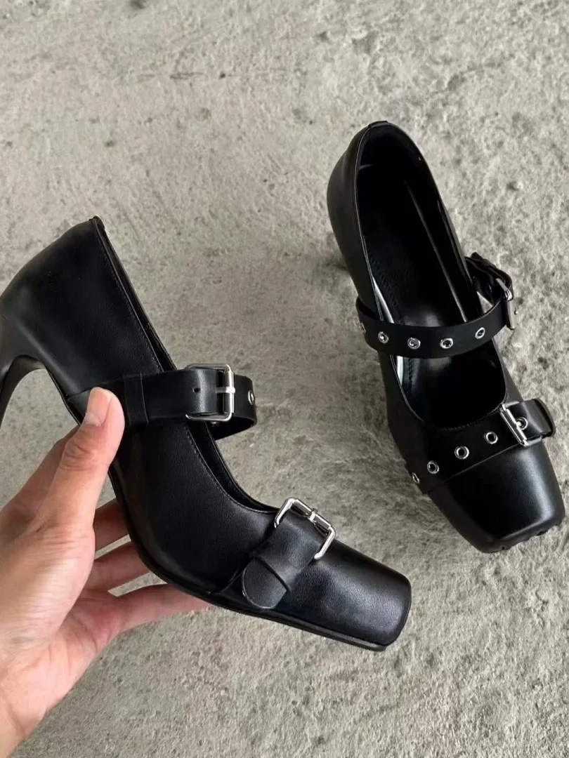 Square Toe Stiletto Pumps With Metal Buckle High-End Design 7Cm High Heels Leather Hot Girl Ballet Women Shoes Zapatos De Mujer
Square Toe Stiletto Pumps With Metal Buckle High-End Design 7Cm High Heels Leather Hot Girl Ballet Women Shoes Zapatos De Mujer