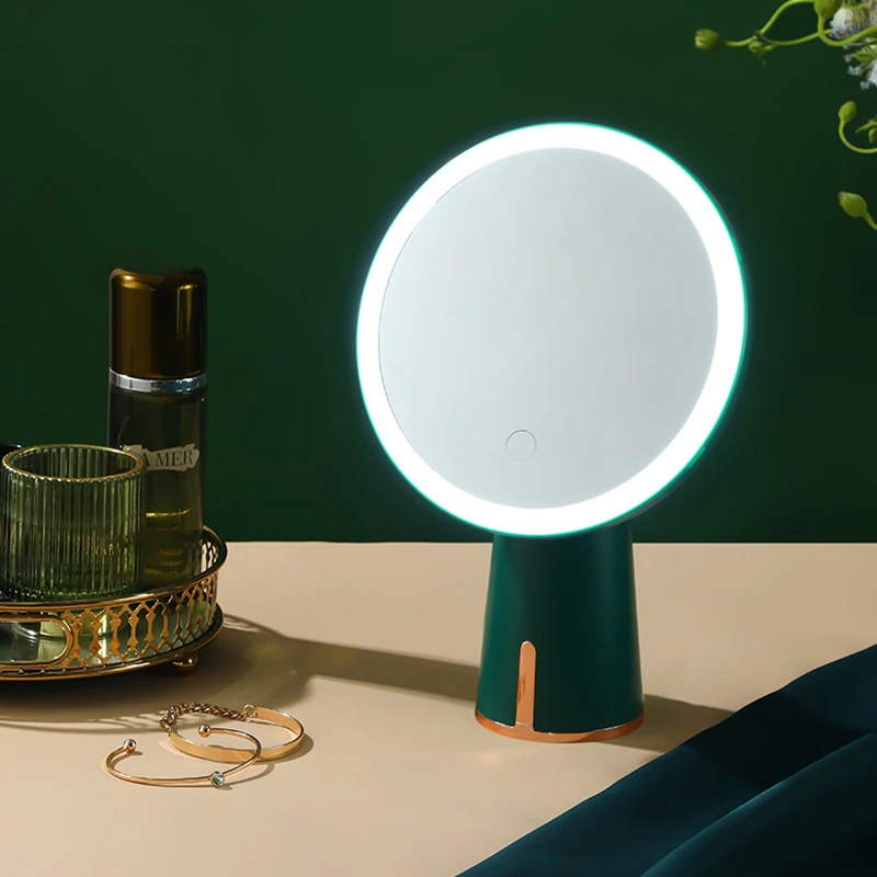 Desk Vanity Makeup Mirror LED Touch Screen Vanity Mirror Adjustable Portable USB Round Cosmetic Mirror
Desk Vanity Makeup Mirror LED Touch Screen Vanity Mirror Adjustable Portable USB Round Cosmetic Mirror