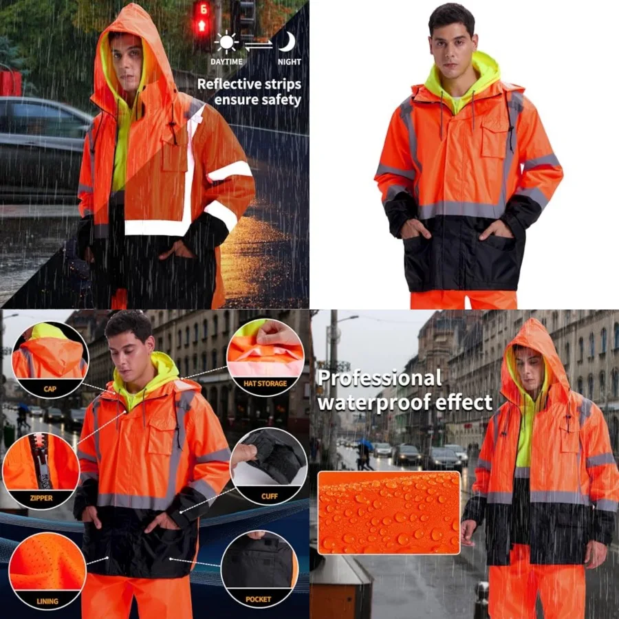 SRsafety High Visibility Rain Gear, Class 3 High Visibility Work Rain Gear for Men, Construction Rain Suits
SRsafety High Visibility Rain Gear, Class 3 High Visibility Work Rain Gear for Men, Construction Rain Suits