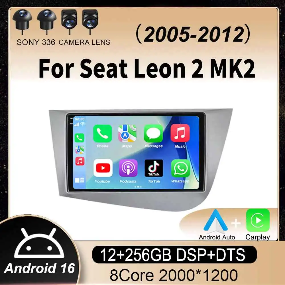 Car Radio Android 16 Navigation GPS Carplay For Seat Leon 2 MK2 2005-2012 Multimedia Video Player Stereo DSP 360 Camera Wifi 4G
Car Radio Android 16 Navigation GPS Carplay For Seat Leon 2 MK2 2005-2012 Multimedia Video Player Stereo DSP 360 Camera Wifi 4G