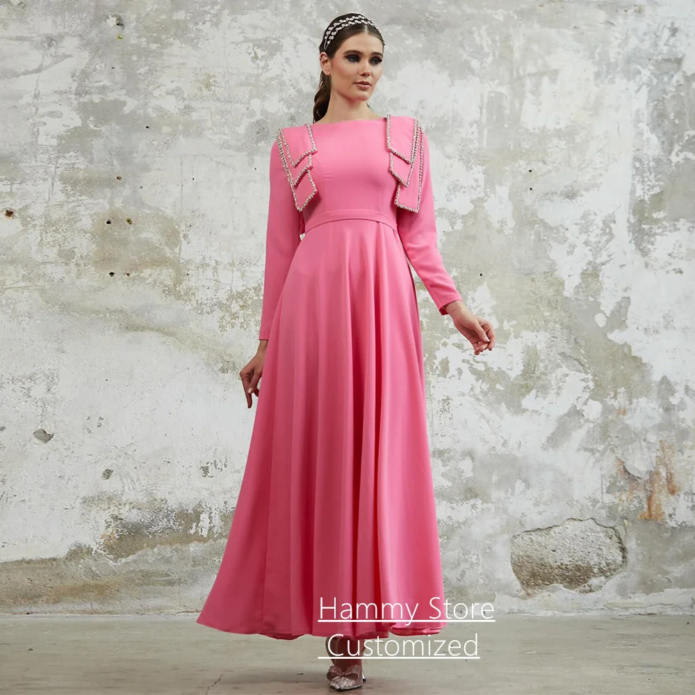 Cheap Prom Dress Customized Full Sleeves Round Neck Beadings Ankle Length A Line Cocktail Party Dresses Lady Evening Gown
Cheap Prom Dress Customized Full Sleeves Round Neck Beadings Ankle Length A Line Cocktail Party Dresses Lady Evening Gown