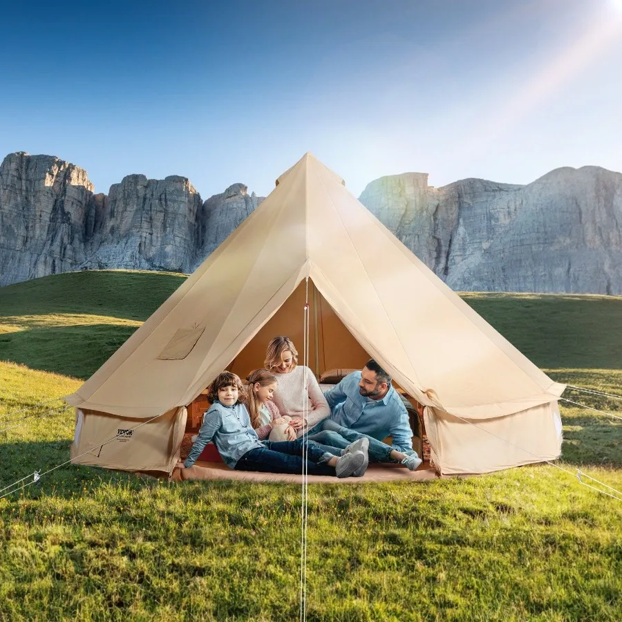 Палатка-тент Canvas Bell Tent 4 сезона, 3 м/9,8 футов, для кемпинга на открытом воздухе, с отверстием для дымохода, из дышащей ткани, вмещает до 4 человек, идеально подходит для семьи
Палатка-тент Canvas Bell Tent 4 сезона, 3 м/9,8 футов, для кемпинга на открытом воздухе, с отверстием для дымохода, из дышащей ткани, вмещает до 4 человек, идеально подходит для семьи