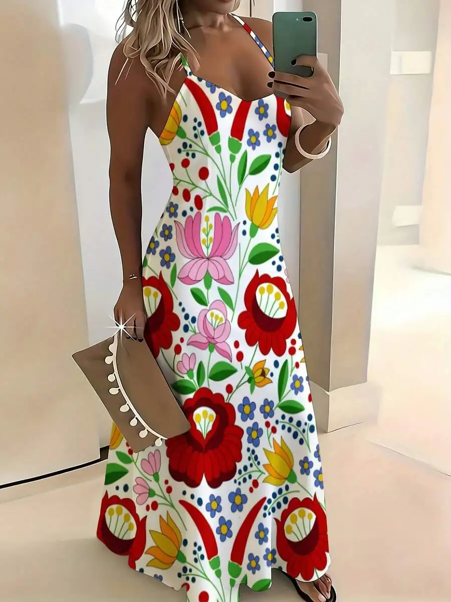 Floral Print Sleeveless Maxi Dress Women Summer Casual Boho Dress
Floral Print Sleeveless Maxi Dress Women Summer Casual Boho Dress