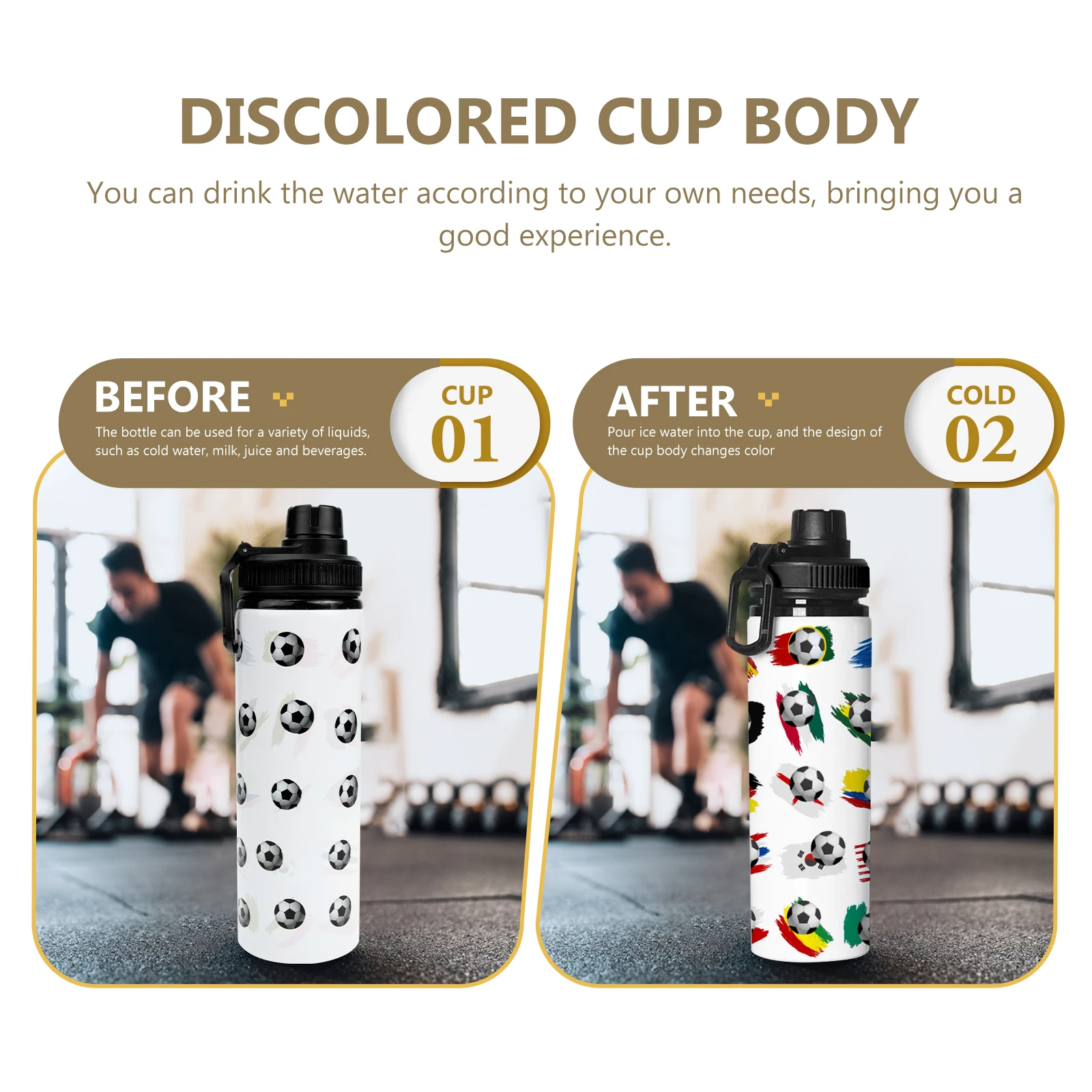 Color-Changing Large Capacity Water Bottle Leak-Proof Reusable Sports Fitness Kettle With Handle Measurement Marks Portable Gym
Color-Changing Large Capacity Water Bottle Leak-Proof Reusable Sports Fitness Kettle With Handle Measurement Marks Portable Gym