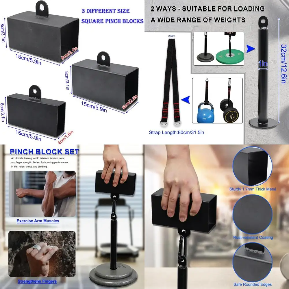 Metal Pinch Block Grip Set with Loading Pin, Pinch Block Grip Workout Rock Climbing Power Grips Forearm Finger Exerciser Strengt
Metal Pinch Block Grip Set with Loading Pin, Pinch Block Grip Workout Rock Climbing Power Grips Forearm Finger Exerciser Strengt