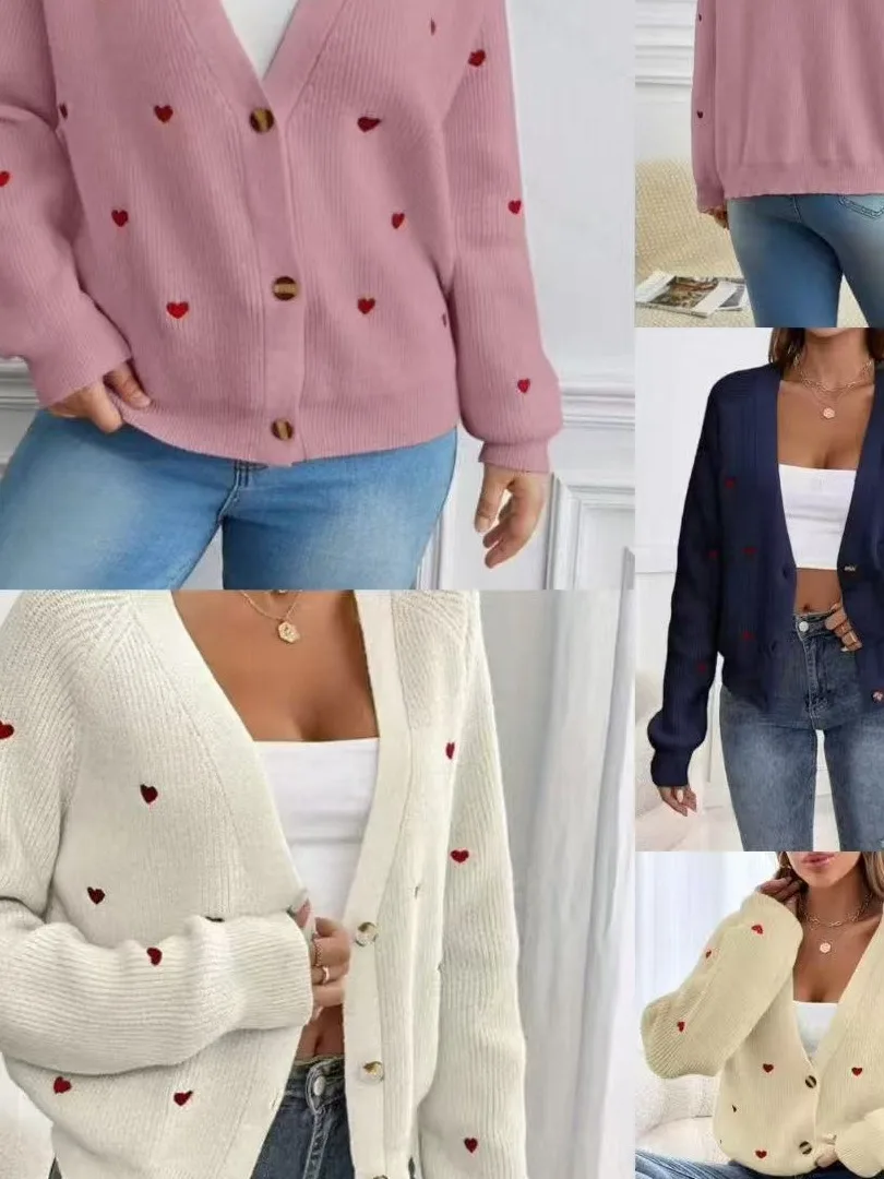 Embroidered Knit Sweater Coat Women's Loose V-ne Autumn Winter New Sle Comfortable Anti-aged Knitted Open Cardigan Top
Embroidered Knit Sweater Coat Women's Loose V-ne Autumn Winter New Sle Comfortable Anti-aged Knitted Open Cardigan Top