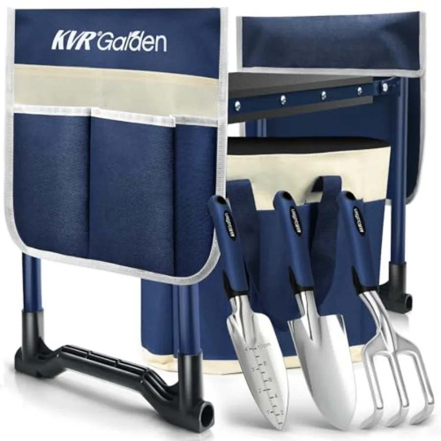 Garden Kneeler and Seat Set 7-Piece Upgraded - Heavy Duty Foldable Bench and Stool with 3 Aluminum Tools 2 Non-Slip Pouches and
Garden Kneeler and Seat Set 7-Piece Upgraded - Heavy Duty Foldable Bench and Stool with 3 Aluminum Tools 2 Non-Slip Pouches and