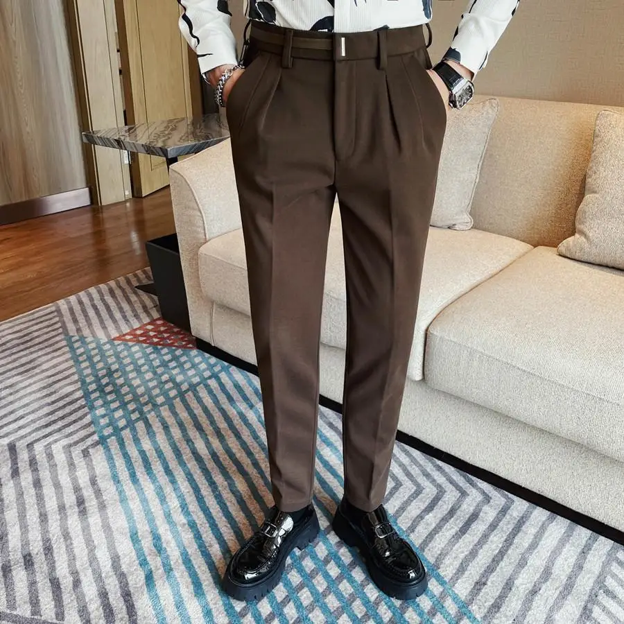 Solid Color Slim Fit Men's Business Casual Daily Commute Trousers, Autumn and Winter Wool Trousers.28-38
Solid Color Slim Fit Men's Business Casual Daily Commute Trousers, Autumn and Winter Wool Trousers.28-38