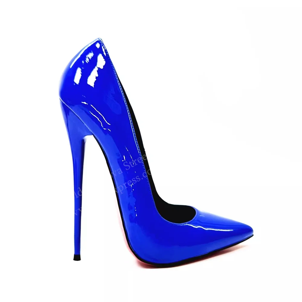 Blue Patent Leather High Heels Women Sexy Pointy Toe Stiletto Heel 16cm Shallow Slip On Elegant Solid Color Party Dress Pumps
Blue Patent Leather High Heels Women Sexy Pointy Toe Stiletto Heel 16cm Shallow Slip On Elegant Solid Color Party Dress Pumps