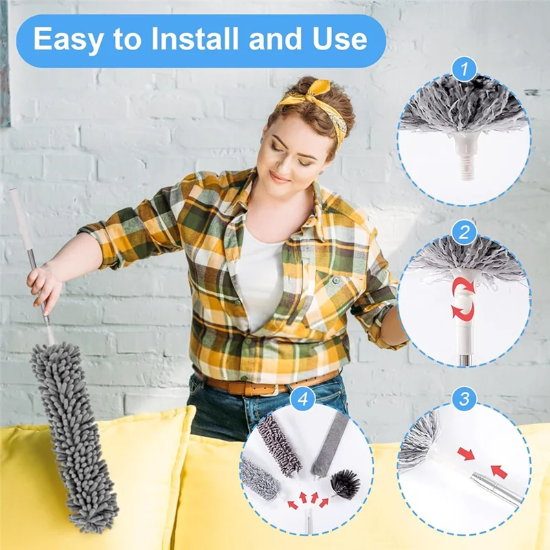 ABRE-For Cleaning Duster Withextension Pole,Extendable Duster With100 Inches Forcleaning Ceiling Fans B
ABRE-For Cleaning Duster Withextension Pole,Extendable Duster With100 Inches Forcleaning Ceiling Fans B