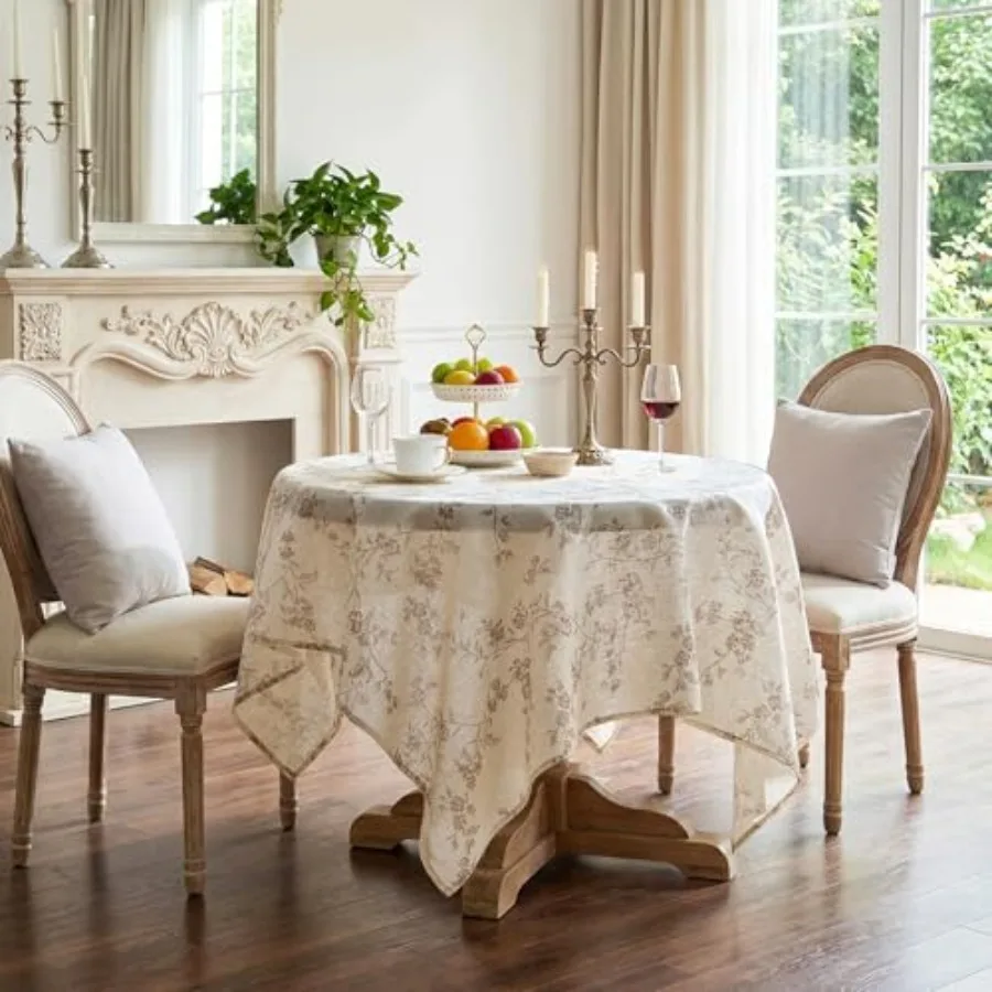 Square Tablecloth - 52 x 52 Inch - Beige Linen Table Cloth - Farmhouse Floral Print Washable Table Cover for Restaurant Picnic
Square Tablecloth - 52 x 52 Inch - Beige Linen Table Cloth - Farmhouse Floral Print Washable Table Cover for Restaurant Picnic