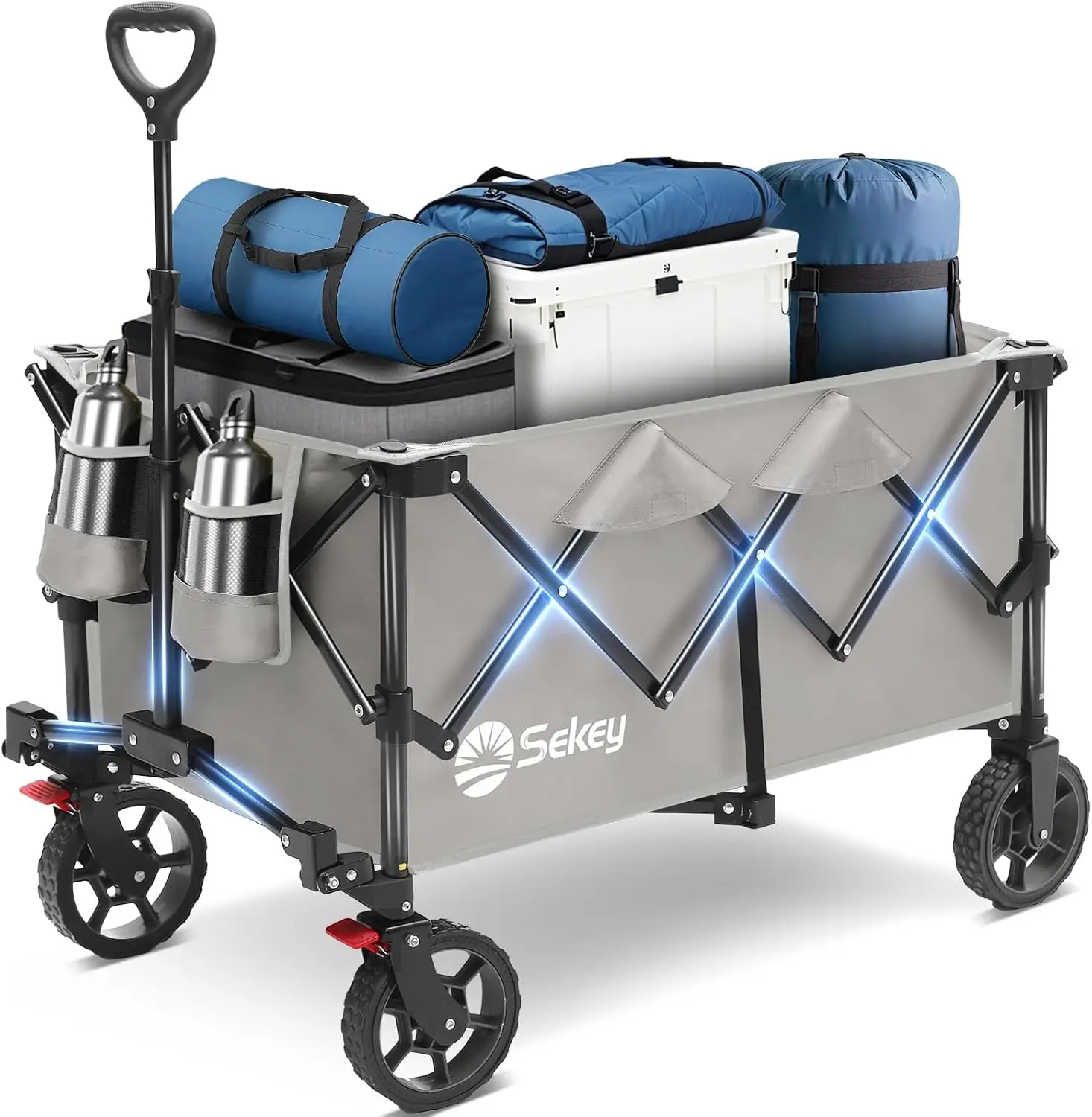 Heavy Duty Folding Wagon with 330lbs Capacity, All-Terrain Wheels & Cup Holders, Gray
Heavy Duty Folding Wagon with 330lbs Capacity, All-Terrain Wheels & Cup Holders, Gray