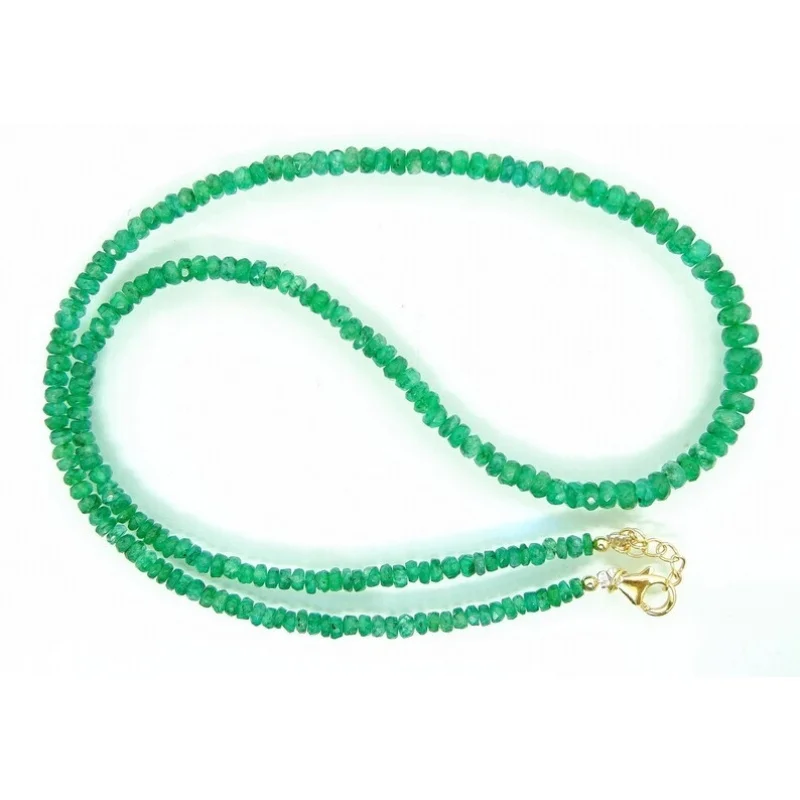 Zambian Emerald Necklace | 3–5mm Faceted Rondelle | 20" Strand | May Birthstone
Zambian Emerald Necklace | 3–5mm Faceted Rondelle | 20" Strand | May Birthstone