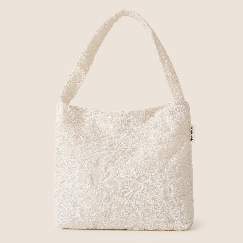 French Lace Embroidered Cotton Mesh Shoulder Bag for Women Vintage Minimalist Underarm Canvas Tote
French Lace Embroidered Cotton Mesh Shoulder Bag for Women Vintage Minimalist Underarm Canvas Tote
