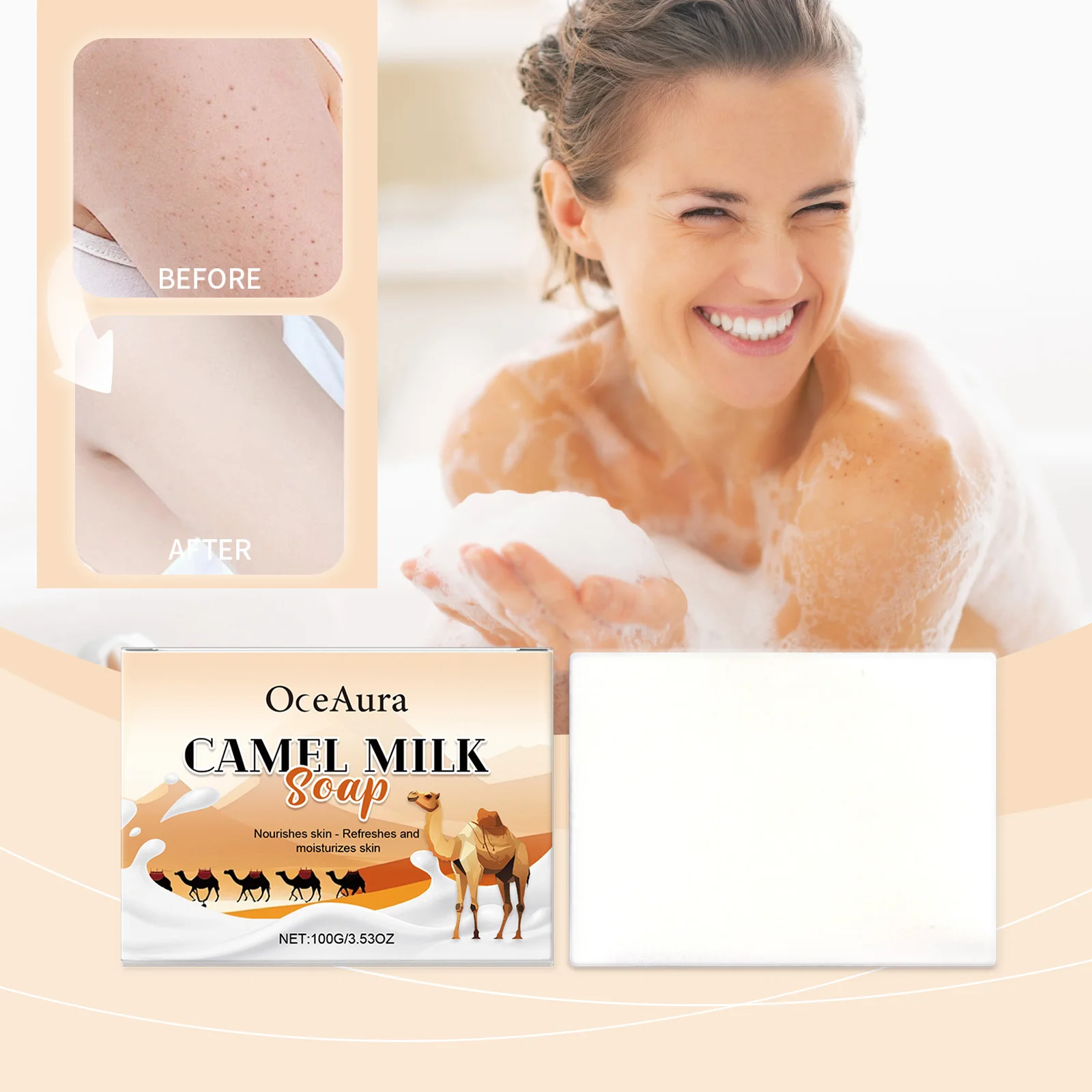 100 г экстракт верблюжьего молока, питательное мыло ручной работы, глубокое очищение, отбеливание с эссенцией, мыло, нежное увлажнение, уход за кожей, отшелушивающее средство
100 г экстракт верблюжьего молока, питательное мыло ручной работы, глубокое очищение, отбеливание с эссенцией, мыло, нежное увлажнение, уход за кожей, отшелушивающее средство