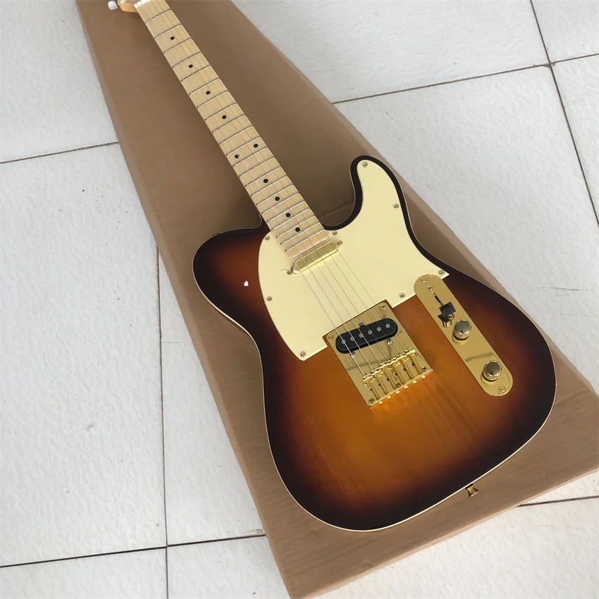 Stock, brown electric guitar. Yellow guard. Factory wholesale and retail, free shipping
Stock, brown electric guitar. Yellow guard. Factory wholesale and retail, free shipping