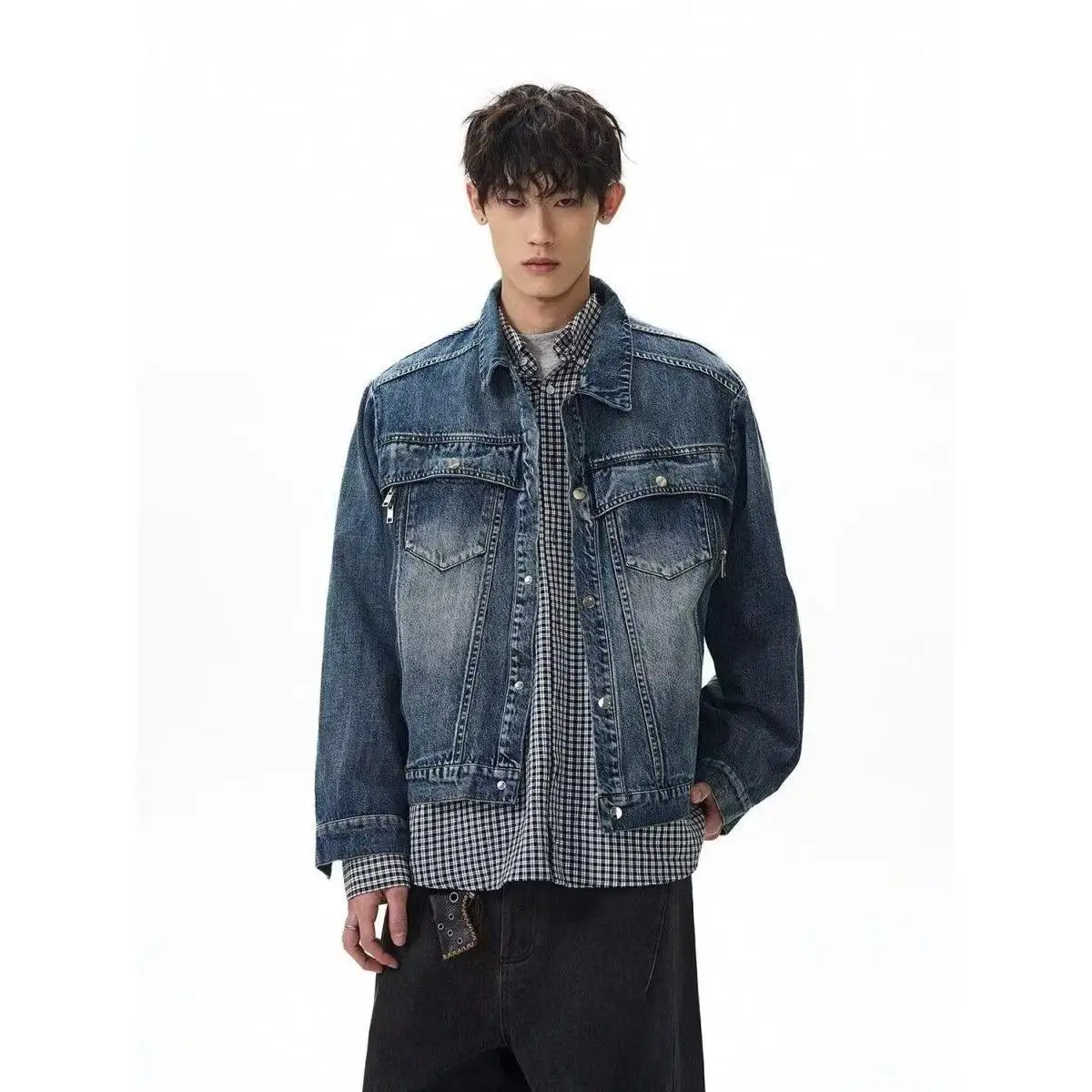 Retro High Street Korean Sle Men's Denim Jaet Spring Autumn Loose Fit ort Coat Vintage Waed Outwear for Teens
Retro High Street Korean Sle Men's Denim Jaet Spring Autumn Loose Fit ort Coat Vintage Waed Outwear for Teens