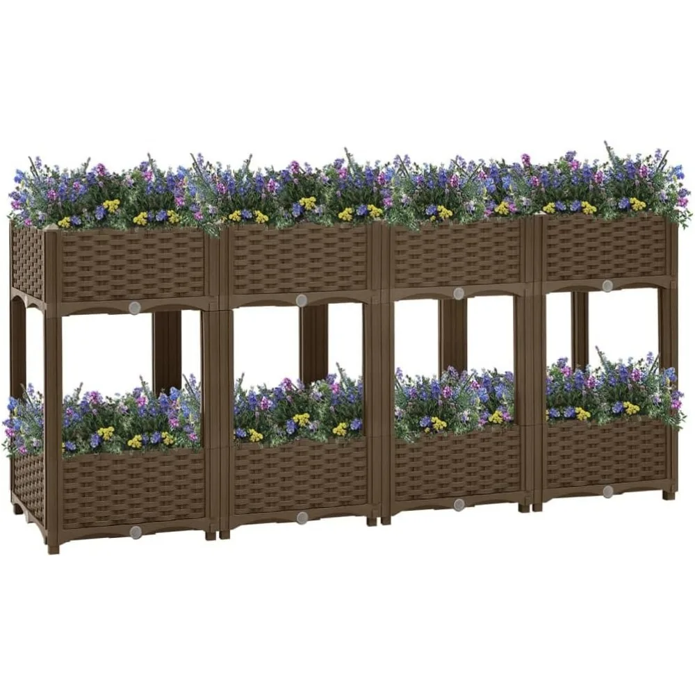 Raised Bed, Planting Seedling Planter Boxes Nursery Pots for Balcony Porch Patio Deck 63"x15.7"x28" Polypropylene
Raised Bed, Planting Seedling Planter Boxes Nursery Pots for Balcony Porch Patio Deck 63"x15.7"x28" Polypropylene