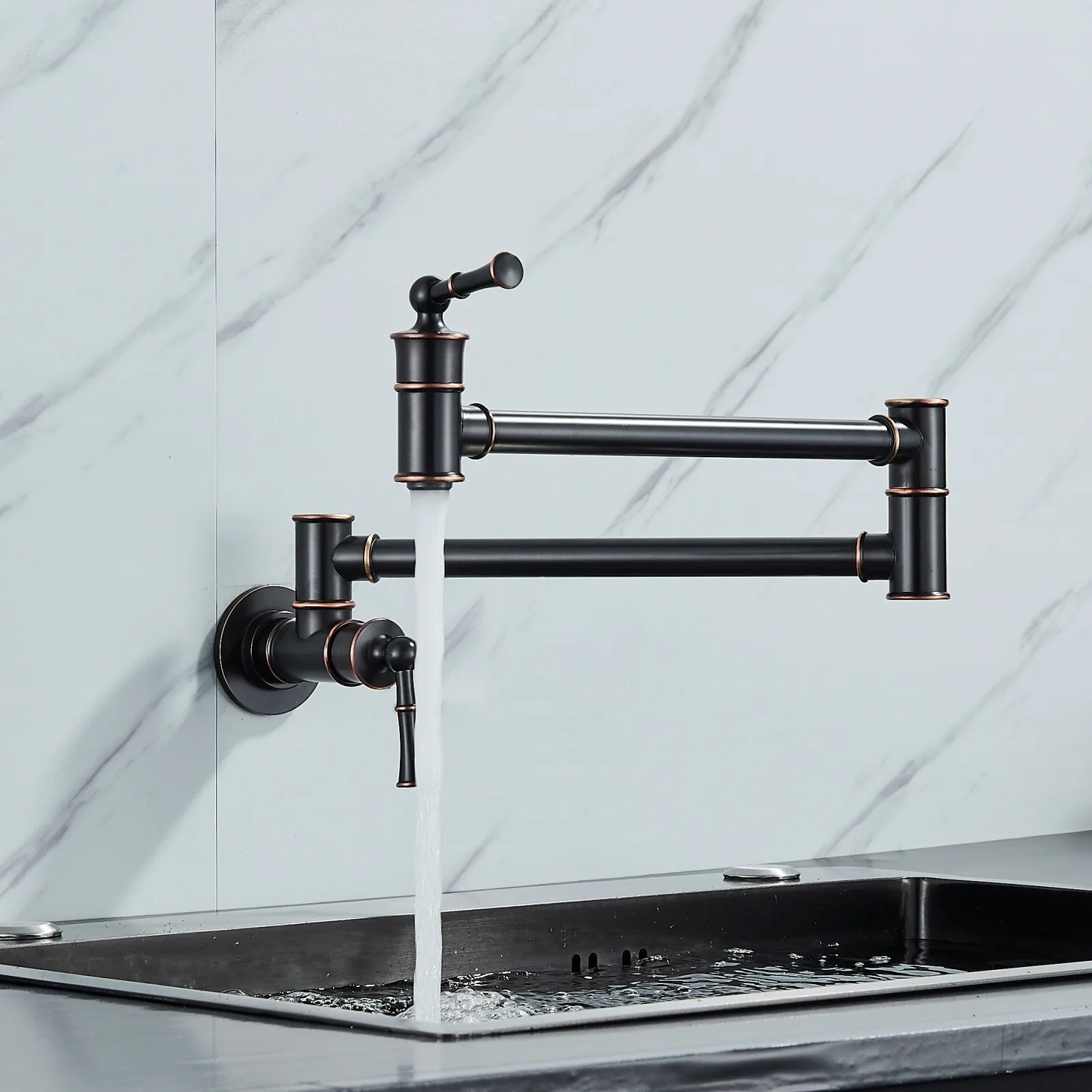 Смеситель для наполнителя кастрюли, масляная бронза, смеситель для кухонной мойки с одним отверстием, настенное крепление
Смеситель для наполнителя кастрюли, масляная бронза, смеситель для кухонной мойки с одним отверстием, настенное крепление