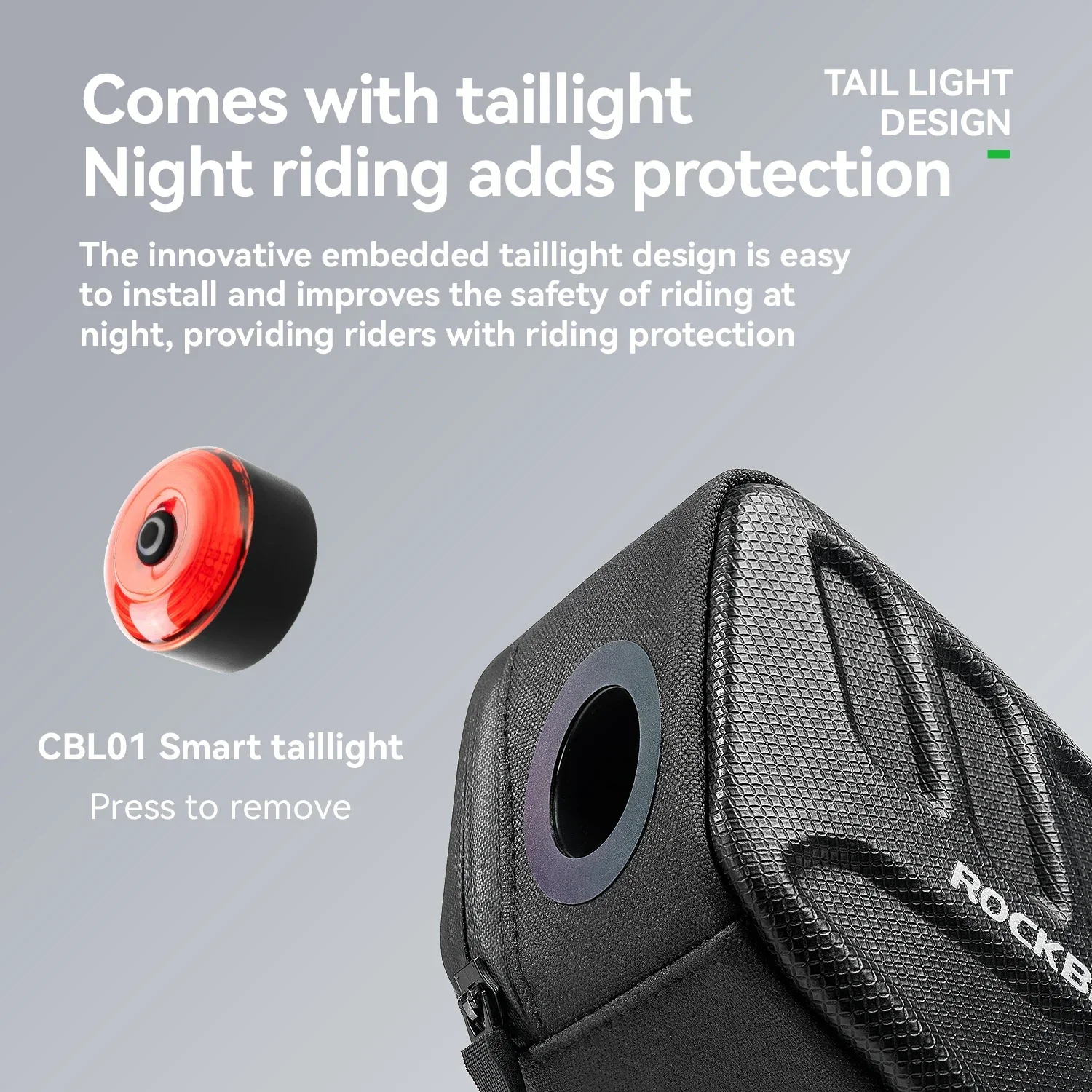 ROCKBROS With Light Saddle Bag 5-mode Brake Sensing Intelligent Taillight 0.45L EVA Hard Case Rainproof Bicycle Bag
ROCKBROS With Light Saddle Bag 5-mode Brake Sensing Intelligent Taillight 0.45L EVA Hard Case Rainproof Bicycle Bag