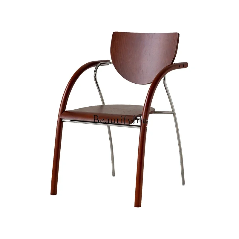 Medieval solid wood dining chair household light luxury modern simple stainless steel back chair
Medieval solid wood dining chair household light luxury modern simple stainless steel back chair