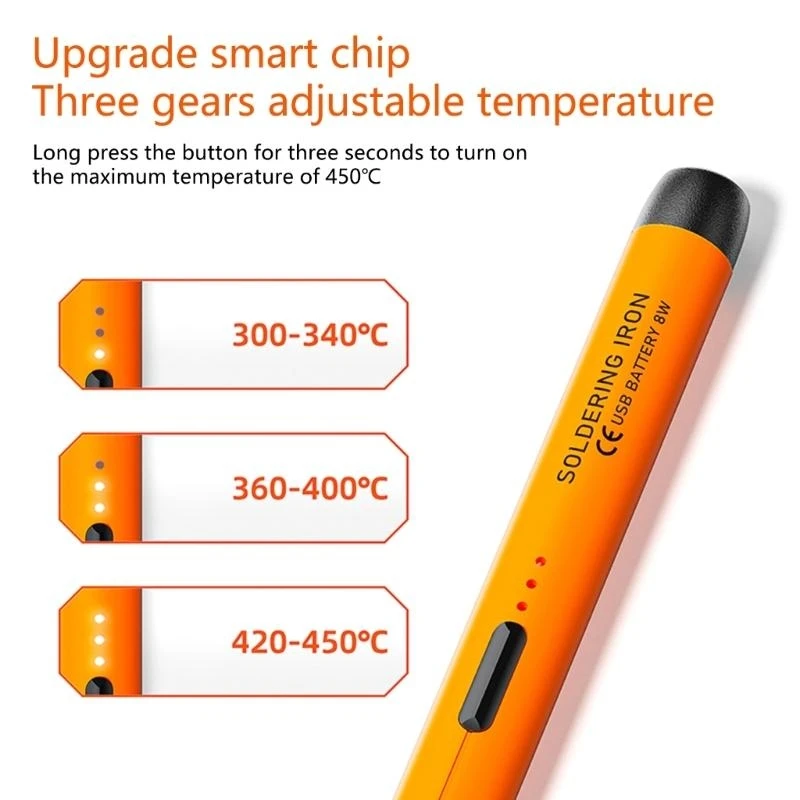 57QF USB Chargeable Soldering Iron with Temperature Flexibility for Hobbyists 
57QF USB Chargeable Soldering Iron with Temperature Flexibility for Hobbyists