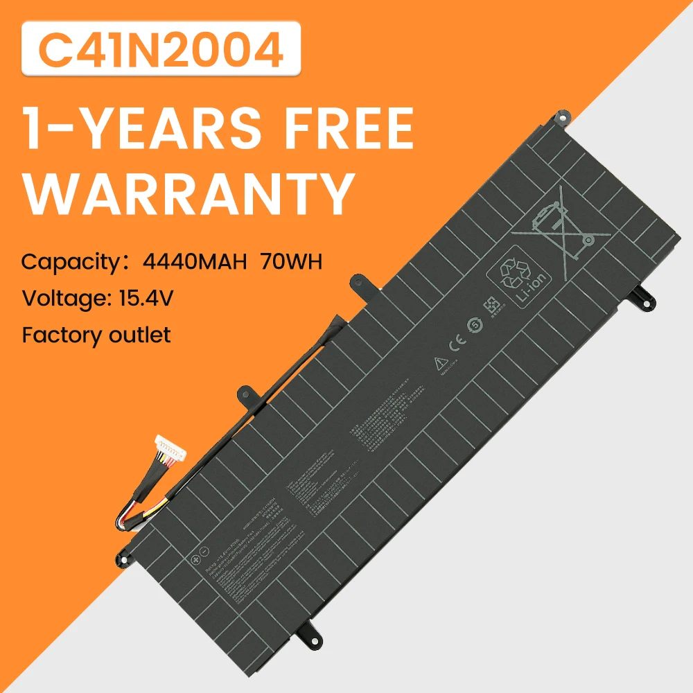 NEW C41N2004 Laptop Battery For ASUS ZenBook Duo 14 UX482 UX482EA UX482EG Series High Quality 15.4V 70Wh 4550mAh
NEW C41N2004 Laptop Battery For ASUS ZenBook Duo 14 UX482 UX482EA UX482EG Series High Quality 15.4V 70Wh 4550mAh